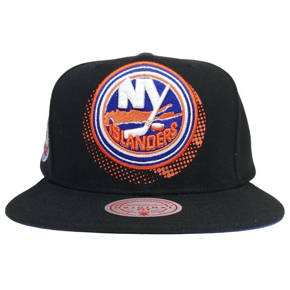 NY Islanders Mitchell & Ness NHL Snapback Hat Cap 3D Logo Gradient Art Black NWT